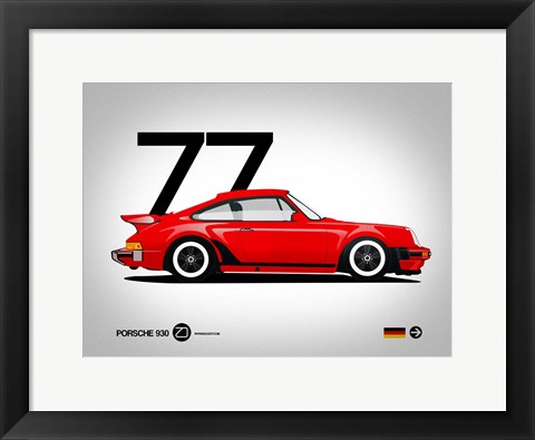 Framed 1977 Porsche 930 Print