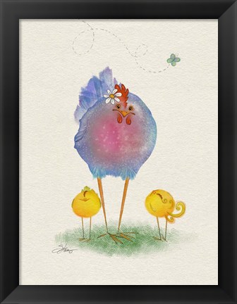 Framed Flora Hen Print