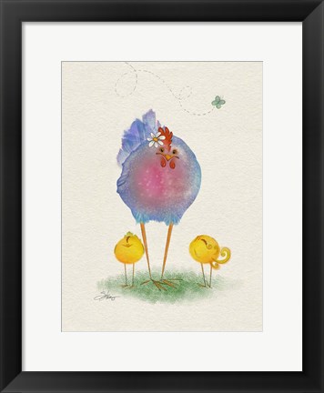 Framed Flora Hen Print