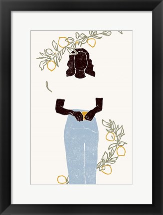 Framed Lemon Picking Print