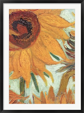 Framed Vase with Twelve Sunflowers, .c1888 (detail) Print