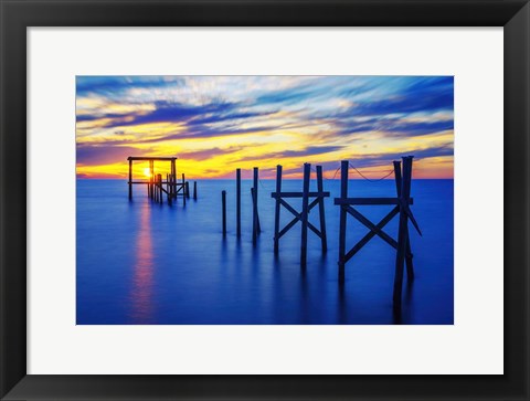 Framed Lake Pontchartrain Light Show Print