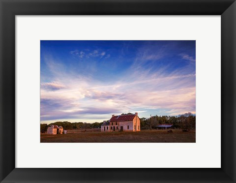 Framed Winter at the Bluebonnet House Print