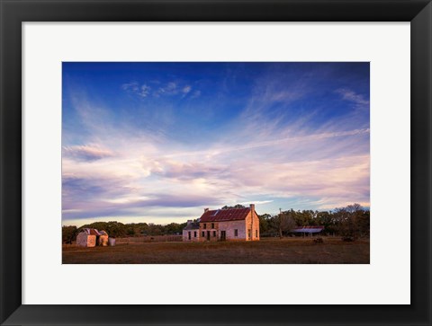 Framed Winter at the Bluebonnet House Print