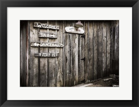 Framed Hondo&#39;s Bar at Luckenbach Texas Print