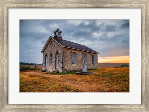Framed Stormy Morning at the Lower Fox Creek Schoolhouse Print