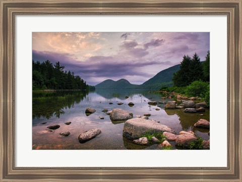 Framed Jordan Pond Sunset Print