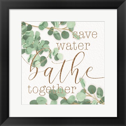 Framed Mint Save Water Print