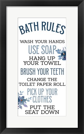 Framed Bath Rules Print