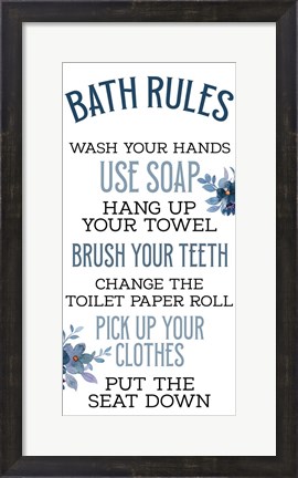 Framed Bath Rules Print