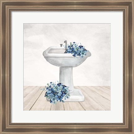 Framed Blue Bath 3 Print