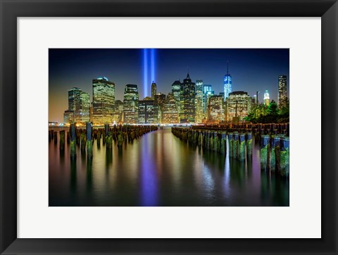 Framed NYC Tribute Lights Print