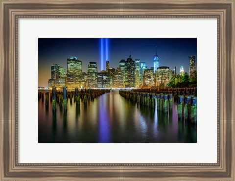 Framed NYC Tribute Lights Print