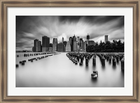 Framed Lower Manhattan Monochrome Print