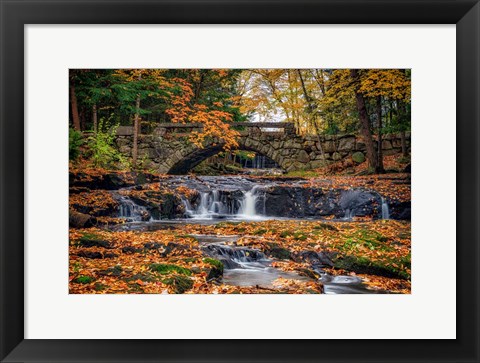 Framed Autumn at the Stone Bridge Print