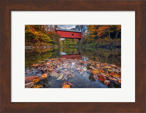 Framed Autumn at Slaughter House Bridge Print