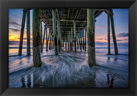 Framed Under The Pier at Dawn Print