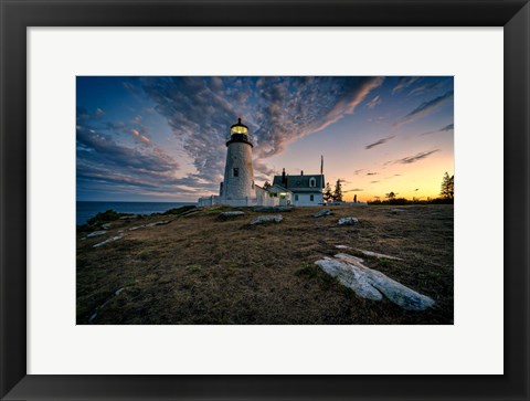 Framed Twilight at Pemaquid Point Print