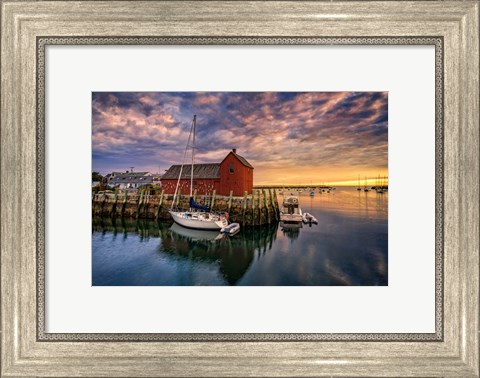 Framed Rockport Harbor at Dawn Print