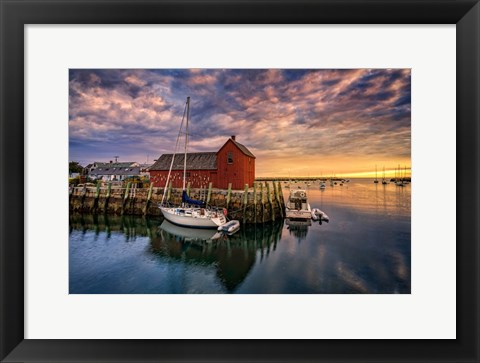 Framed Rockport Harbor at Dawn Print