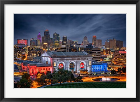 Framed Kansas City at Night Print