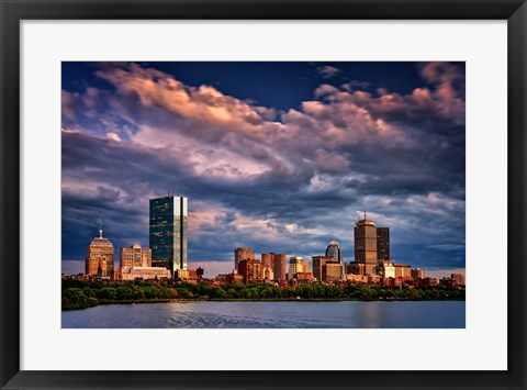 Framed Boston at Dusk Print