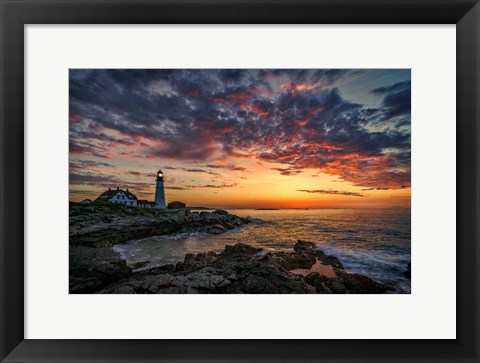 Framed Spring Dawn Portland Head Light Print