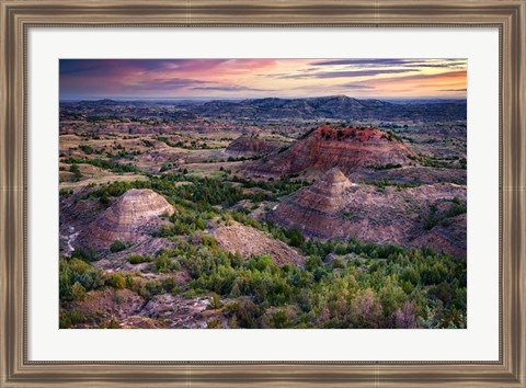 Framed Painted Canyon at Dawn Print
