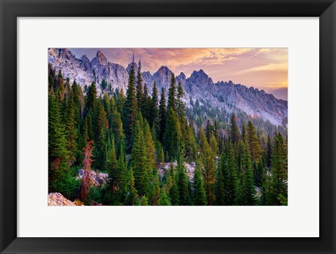 Framed Morning in the Sawtooths Print