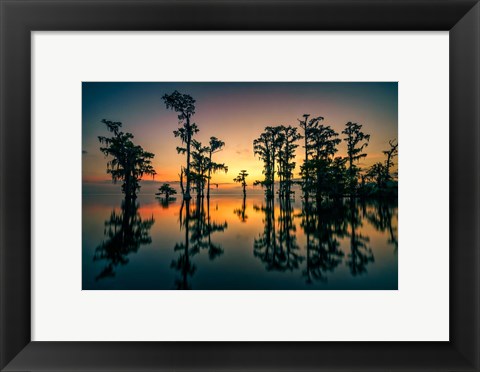 Framed Dawn on Lake Maurepas Print