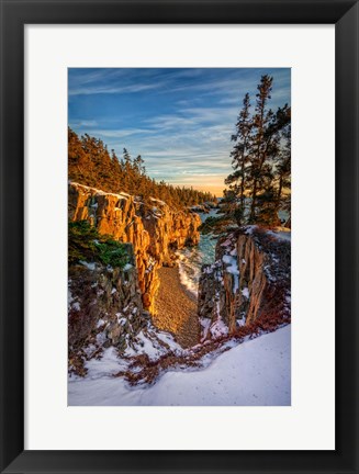 Framed Winter Sunset at Raven&#39;s Nest Print