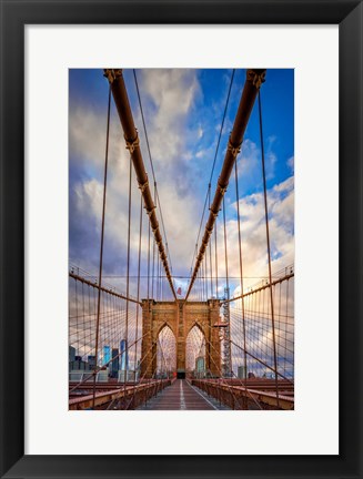 Framed Spring Evening on the Brooklyn Bridge Print