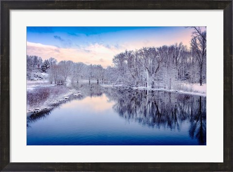 Framed Winter on the Concord River Print