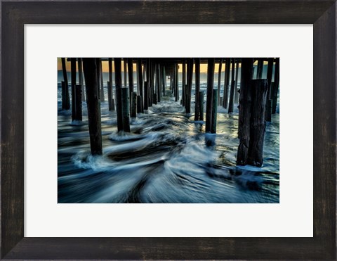 Framed Under Kitty Hawk Pier Print