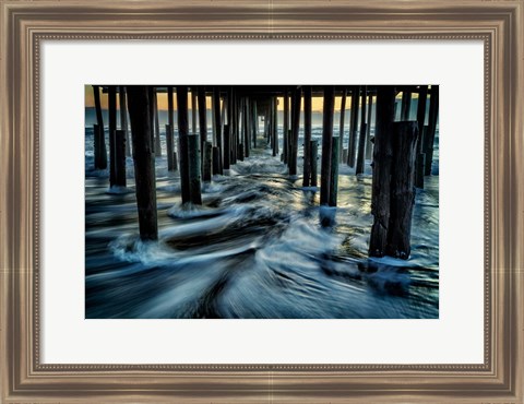 Framed Under Kitty Hawk Pier Print