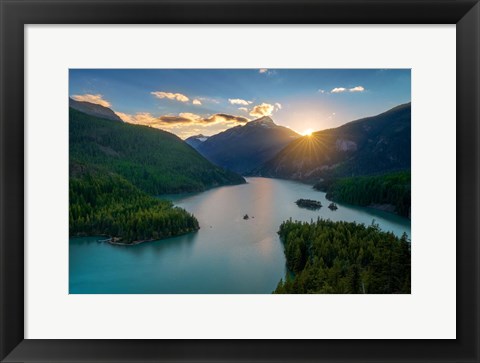 Framed Sunset at Diablo Lake Print