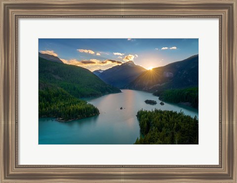 Framed Sunset at Diablo Lake Print