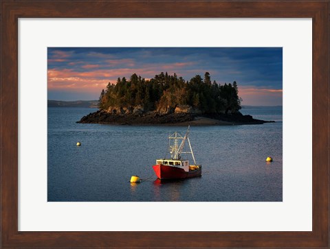 Framed Sundown in the Harbor Print