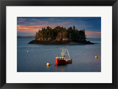 Framed Sundown in the Harbor Print