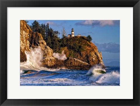 Framed Rising Tide at Cape Disappointment Print