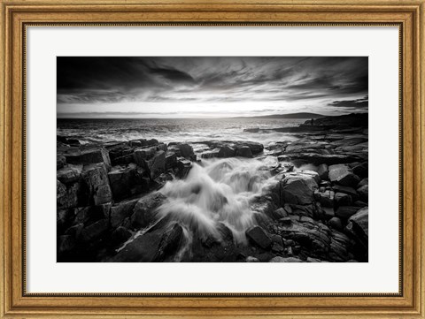 Framed Red Sky at Dusk Black and White Print