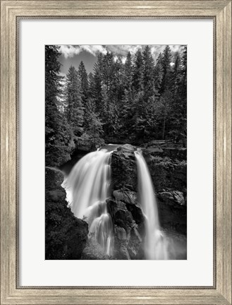 Framed Rick Berk-Nooksack Falls B&amp;W.tif Print