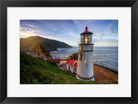 Framed Morning at Heceta Head Print