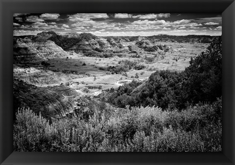 Framed Little Missouri Badlands B&amp;W Print