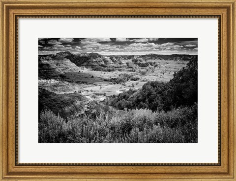 Framed Little Missouri Badlands B&amp;W Print