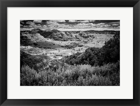 Framed Little Missouri Badlands B&amp;W Print