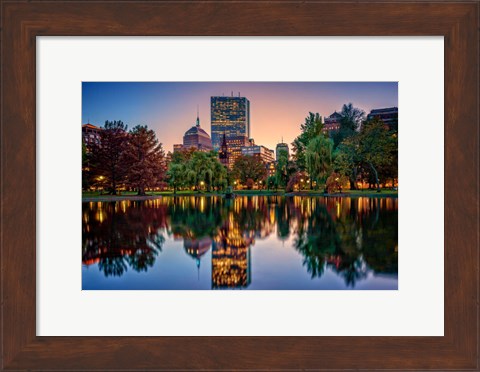 Framed Autumn Twilight in Boston Print