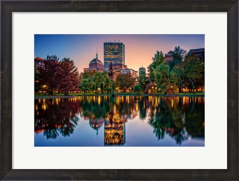 Framed Autumn Twilight in Boston Print