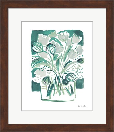 Framed Light Green Tulips II Print