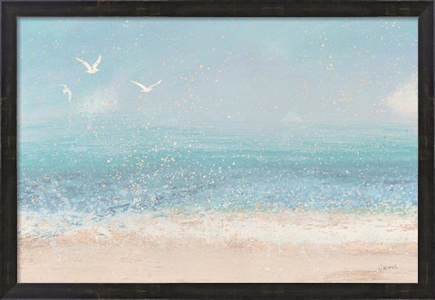 Framed Splatter Beach I Neutral Print